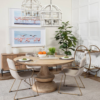 Mercana - Sawyer II Beige Fabric Wrap Gold Metal Frame Dining Chair - 68315_CLOSEOUT view 7