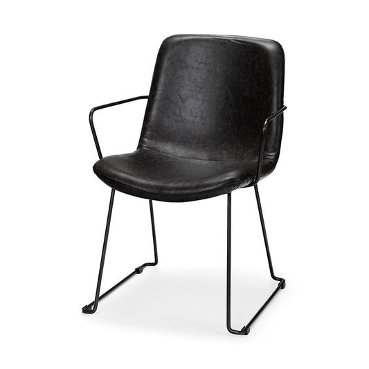 Mercana - Sawyer II Black Faux-Leather Seat Black Iron Frame Dining Chair - 68311_CLOSEOUT view 1