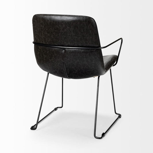 Mercana - Sawyer II Black Faux-Leather Seat Black Iron Frame Dining Chair - 68311_CLOSEOUT view 2