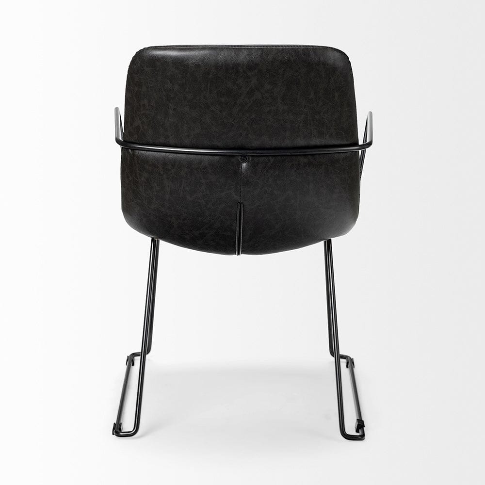 Mercana - Sawyer II Black Faux-Leather Seat Black Iron Frame Dining Chair - 68311_CLOSEOUT view 3