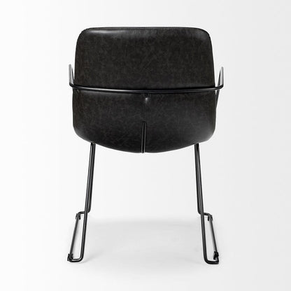 Mercana - Sawyer II Black Faux-Leather Seat Black Iron Frame Dining Chair - 68311_CLOSEOUT view 3