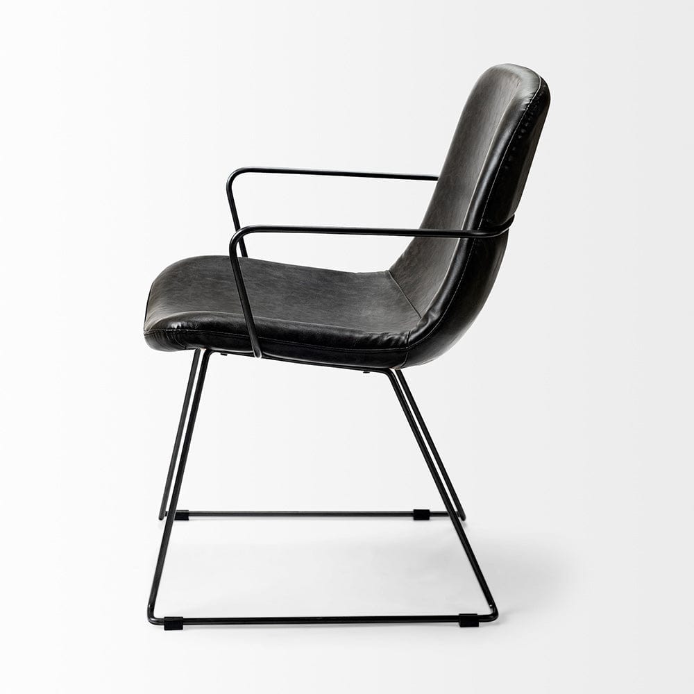 Mercana - Sawyer II Black Faux-Leather Seat Black Iron Frame Dining Chair - 68311_CLOSEOUT view 4