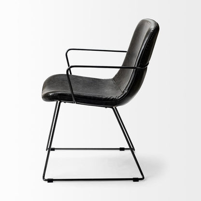 Mercana - Sawyer II Black Faux-Leather Seat Black Iron Frame Dining Chair - 68311_CLOSEOUT view 4