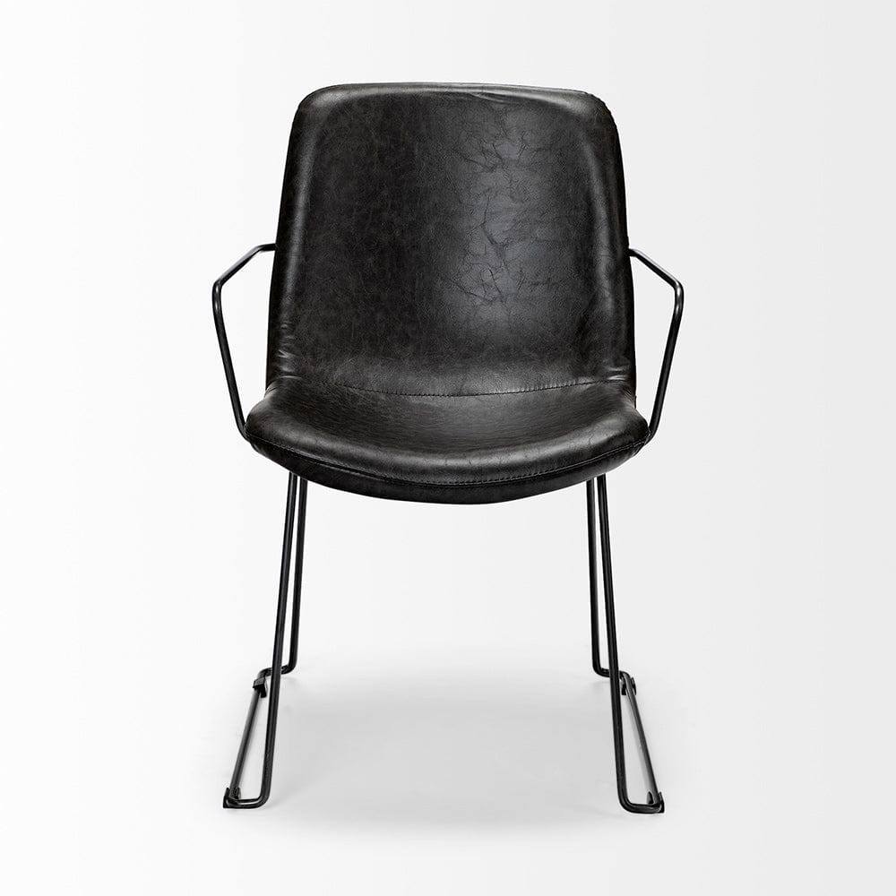 Mercana - Sawyer II Black Faux-Leather Seat Black Iron Frame Dining Chair - 68311_CLOSEOUT view 5