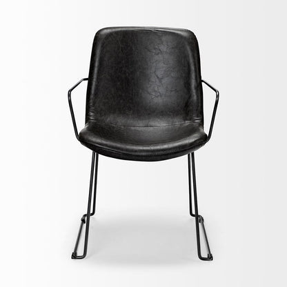 Mercana - Sawyer II Black Faux-Leather Seat Black Iron Frame Dining Chair - 68311_CLOSEOUT view 5
