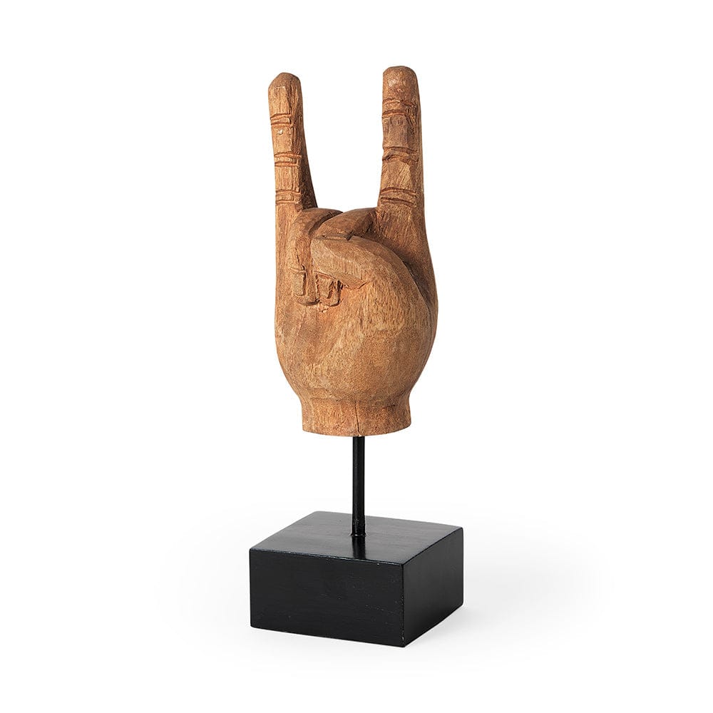 Mercana - Saxum 4L x 4W Natural Wooden Carved Hang Loose Hand - 57948 view 1