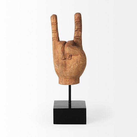 Mercana - Saxum 4L x 4W Natural Wooden Carved Hang Loose Hand - 57948 view 2