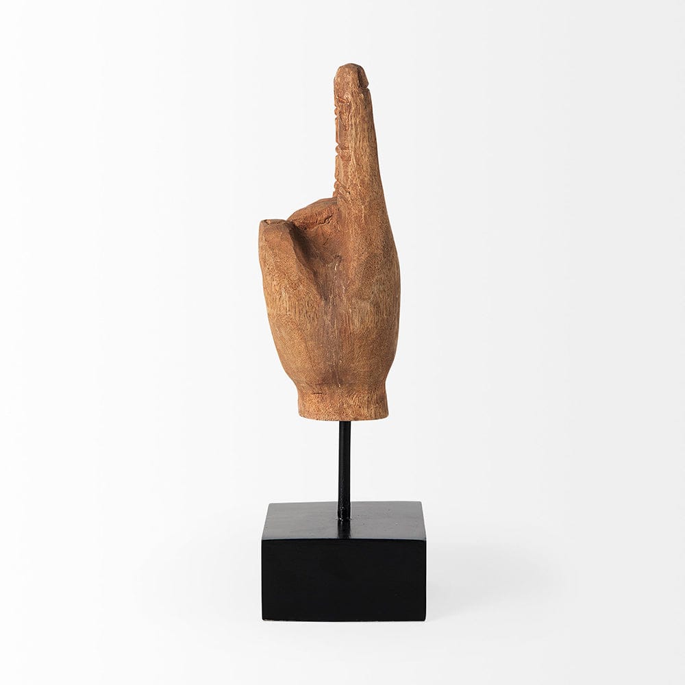 Mercana - Saxum 4L x 4W Natural Wooden Carved Hang Loose Hand - 57948 view 3