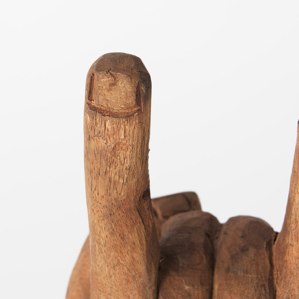 Mercana - Saxum 4L x 4W Natural Wooden Carved Hang Loose Hand - 57948 view 8