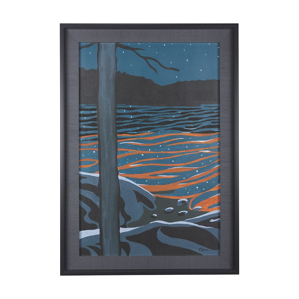 Mercana - Sea bay at night I by Mercana Studio a Hand Embellished Textured Framed Art Print - 14269 view 1
