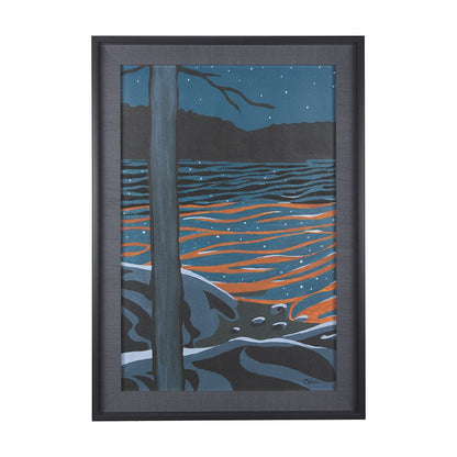Mercana - Sea bay at night I by Mercana Studio a Hand Embellished Textured Framed Art Print - 14269 view 1