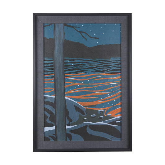 Mercana - Sea bay at night I by Mercana Studio a Hand Embellished Textured Framed Art Print - 14269 view 1