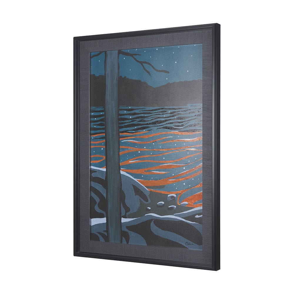 Mercana - Sea bay at night I by Mercana Studio a Hand Embellished Textured Framed Art Print - 14269 view 2