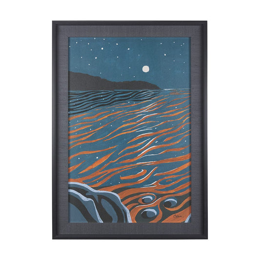 Mercana - Sea bay at night II by Mercana Studio a Hand Embellished Textured Framed Art Print - 14270 view 1