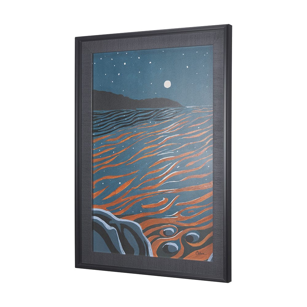 Mercana - Sea bay at night II by Mercana Studio a Hand Embellished Textured Framed Art Print - 14270 view 2