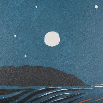 Mercana - Sea bay at night II by Mercana Studio a Hand Embellished Textured Framed Art Print - 14270 view 7