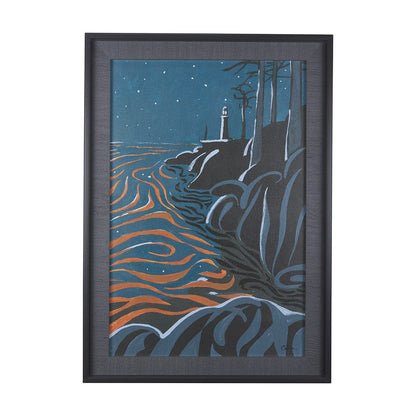 Mercana - Sea bay at night III by Mercana Studio a Hand Embellished Textured Framed Art Print - 14271 view 1