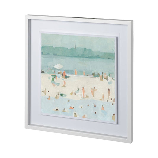 Mercana - Sea Glass Sandbar I by Emma Scarvey a Hand Embellished Textured Framed Art Print Matted under Glass - 12689 view 1
