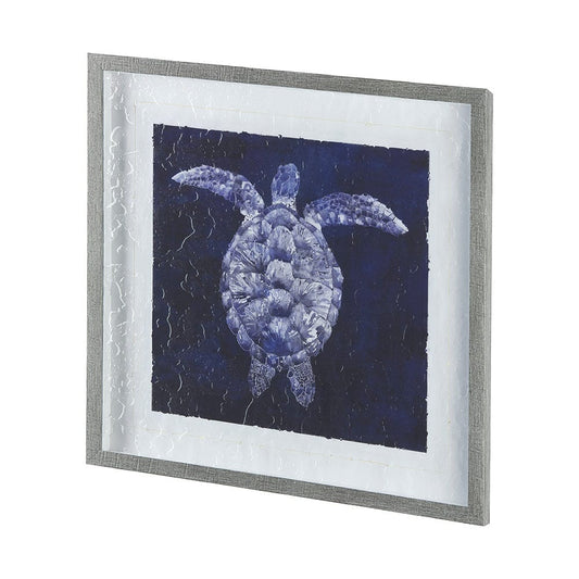 Mercana - Sea Turtle Shadow I by Grace Popp a Hand Embellished Textured Framed Art Print Matted under Glass - 10064 view 2
