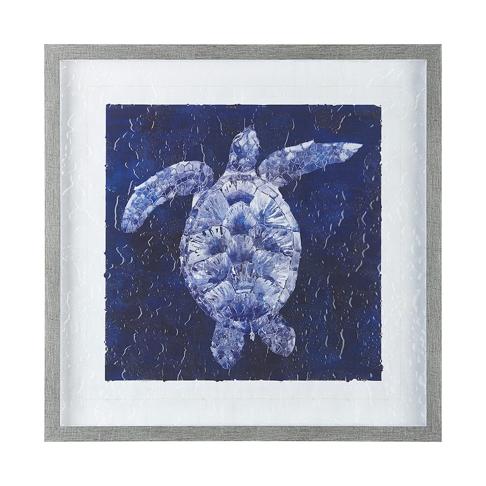 Mercana - Sea Turtle Shadow II by Grace Popp a Hand Embellished Textured Framed Art Print Matted under Glass - 10065 view 1