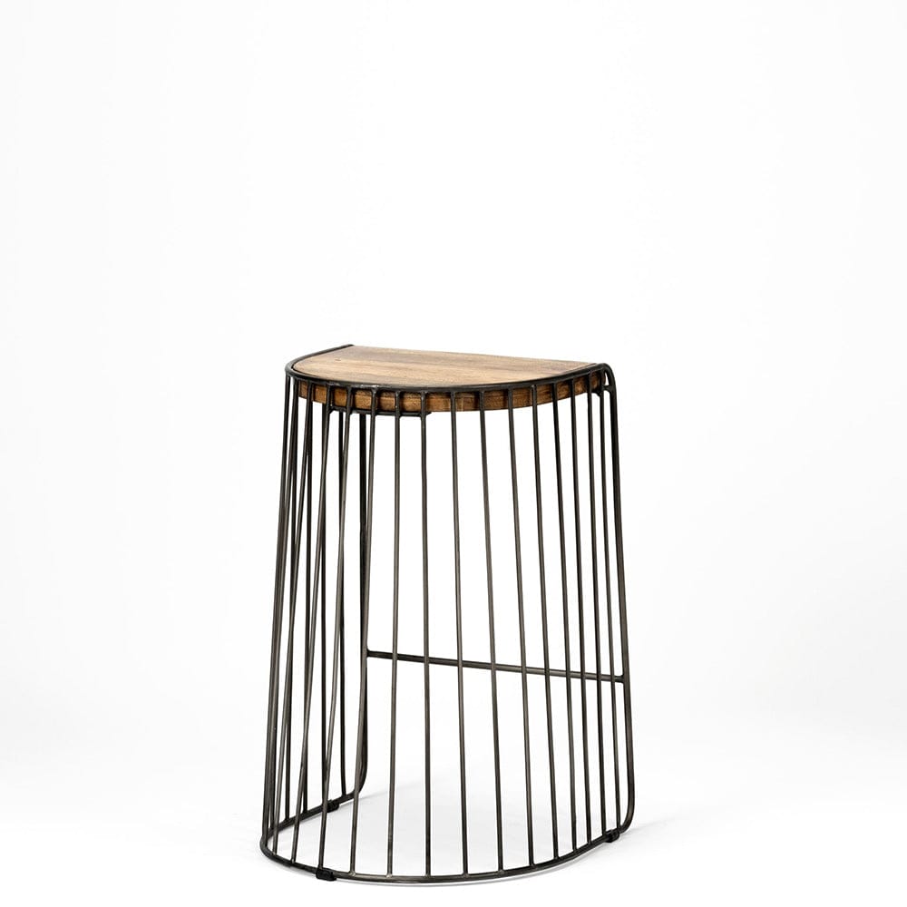Mercana - Seagram 25.6" Seat Height Brown Wood Seat Black Metal Frame Stool - 68137_CLOSEOUT view 4