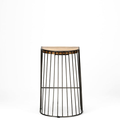 Mercana - Seagram 25.6" Seat Height Brown Wood Seat Black Metal Frame Stool - 68137_CLOSEOUT view 5
