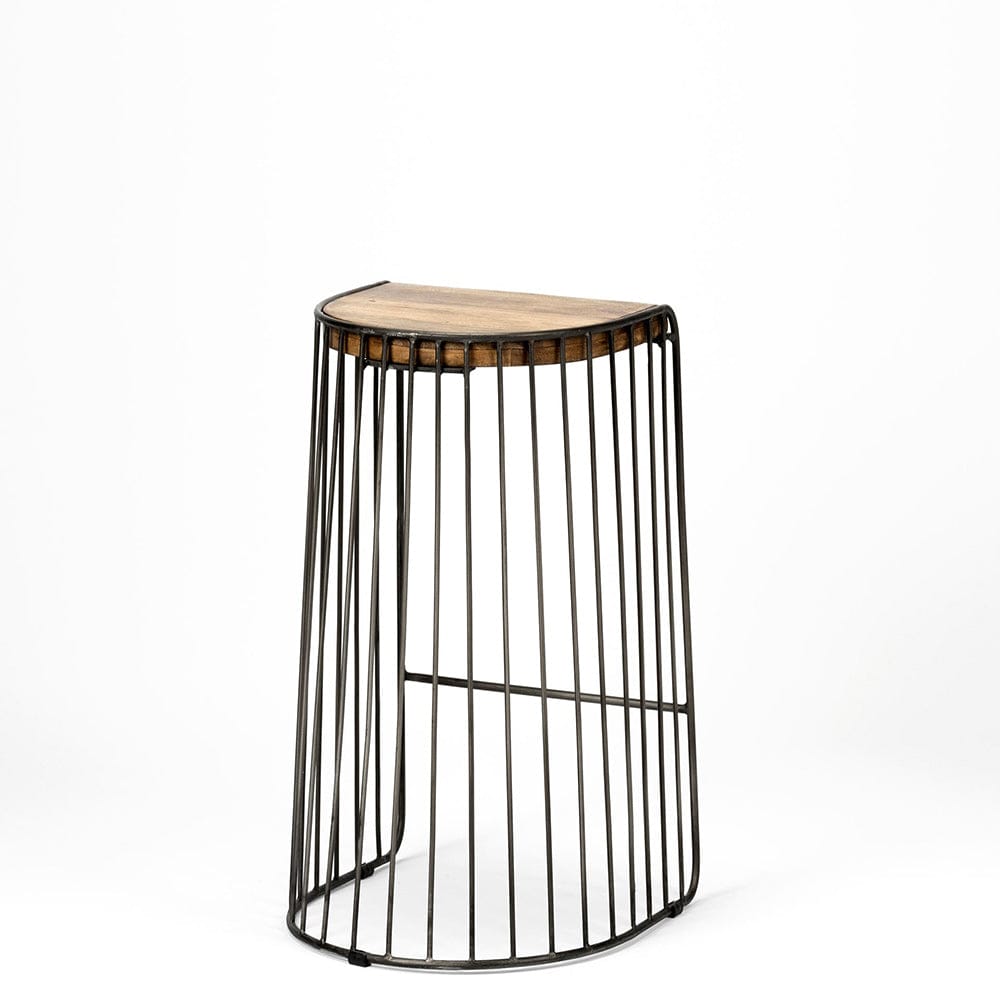 Mercana - Seagram 30.5" Seat Height Brown Seat Black Metal Frame Stool - 68136_CLOSEOUT view 2