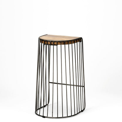 Mercana - Seagram 30.5" Seat Height Brown Seat Black Metal Frame Stool - 68136_CLOSEOUT view 2