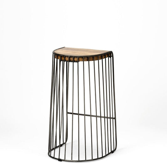 Mercana - Seagram 30.5" Seat Height Brown Seat Black Metal Frame Stool - 68136_CLOSEOUT view 2