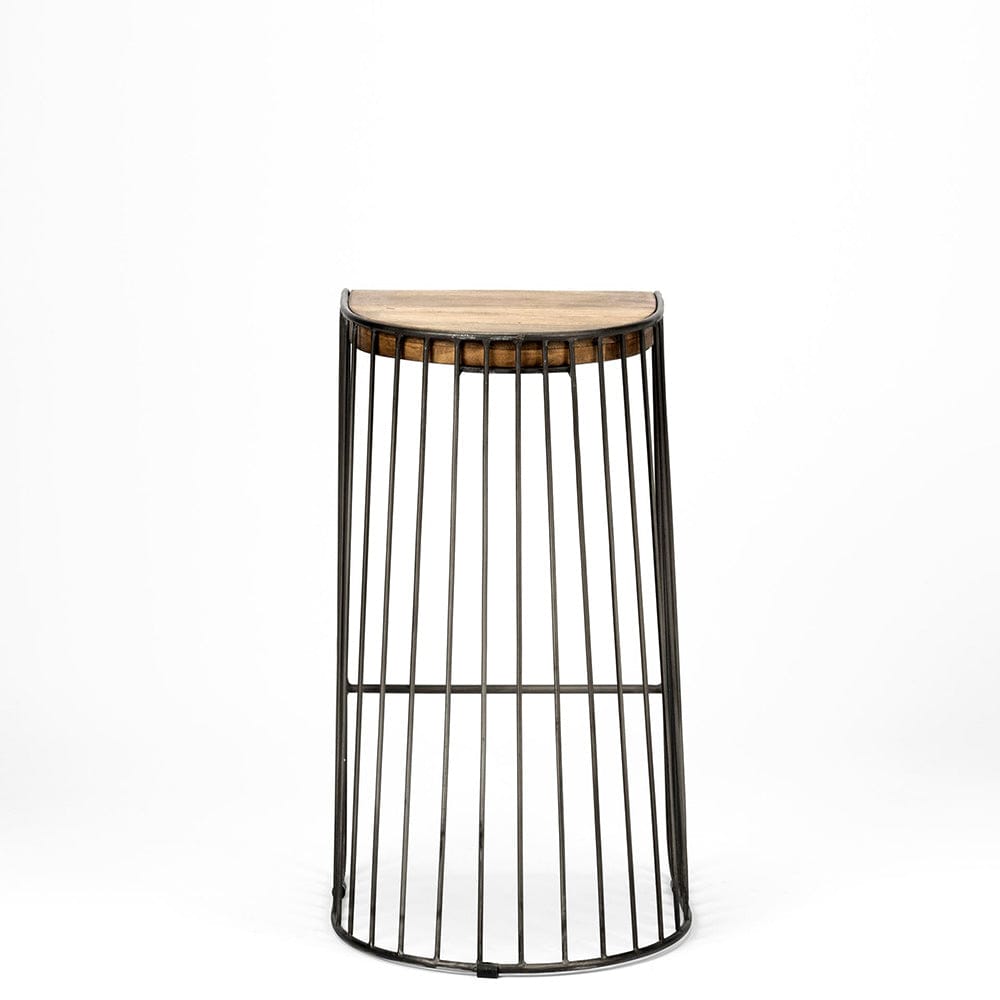 Mercana - Seagram 30.5" Seat Height Brown Seat Black Metal Frame Stool - 68136_CLOSEOUT view 3