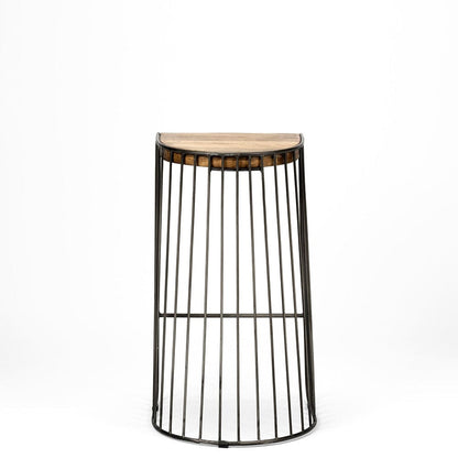 Mercana - Seagram 30.5" Seat Height Brown Seat Black Metal Frame Stool - 68136_CLOSEOUT view 3