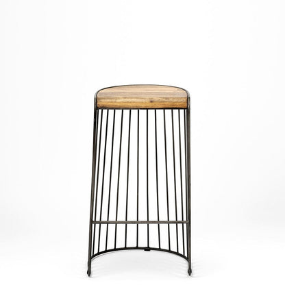 Mercana - Seagram 30.5" Seat Height Brown Seat Black Metal Frame Stool - 68136_CLOSEOUT view 5
