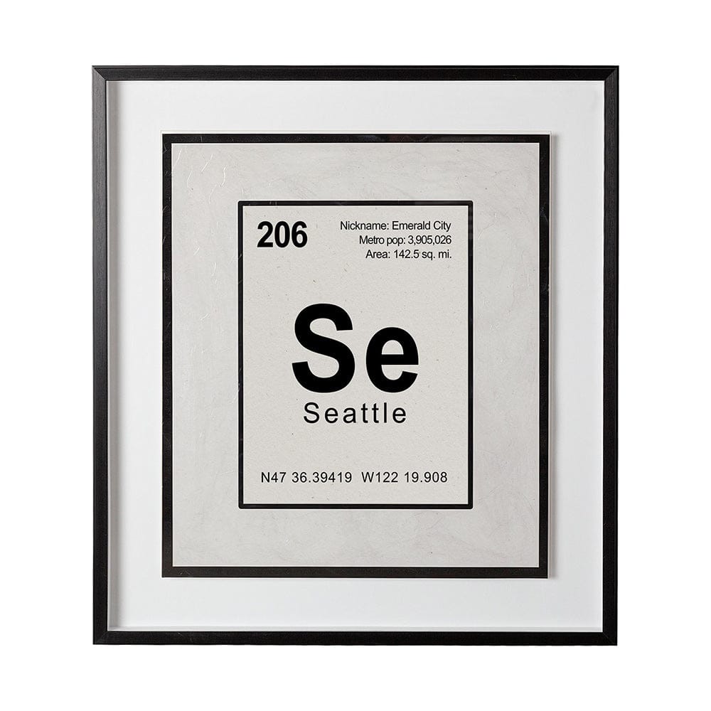 Mercana - Seattle by Glartlab a Hand Embellished Textured Framed Art Print Matted under Glass - 13224 view 1