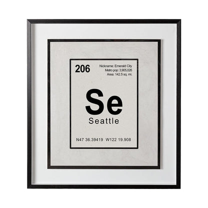 Mercana - Seattle by Glartlab a Hand Embellished Textured Framed Art Print Matted under Glass - 13224 view 1
