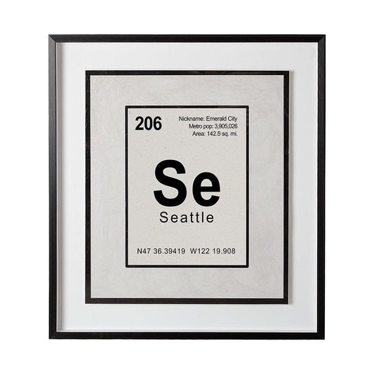 Mercana - Seattle by Glartlab a Hand Embellished Textured Framed Art Print Matted under Glass - 13224 view 1