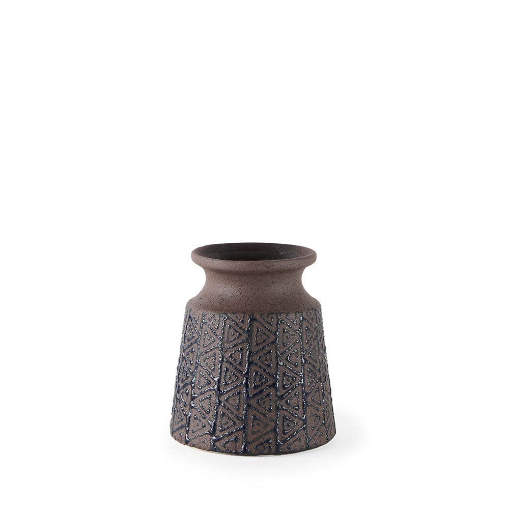 Mercana - Sefina I Small Brown/Black Patterned Ceramic Vase - 68013 view 1