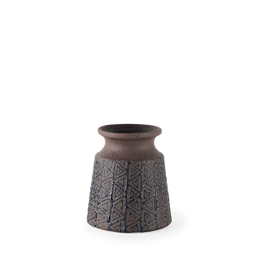Mercana - Sefina I Small Brown/Black Patterned Ceramic Vase - 68013 view 1