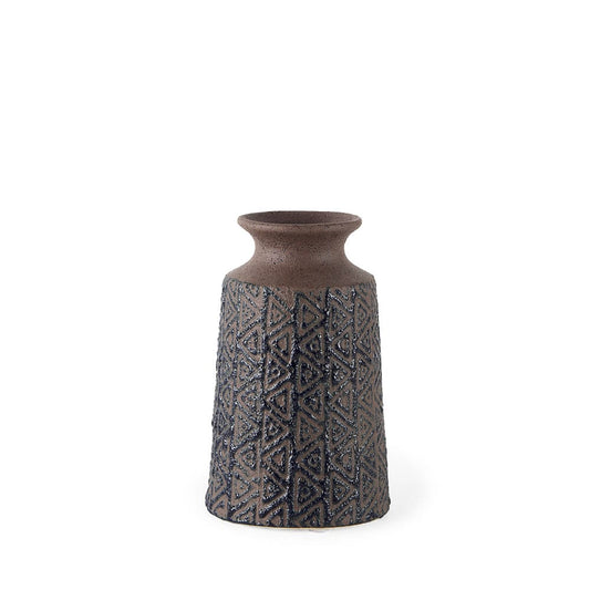 Mercana - Sefina II Medium Brown/Black Patterned Ceramic Vase - 68014 view 1
