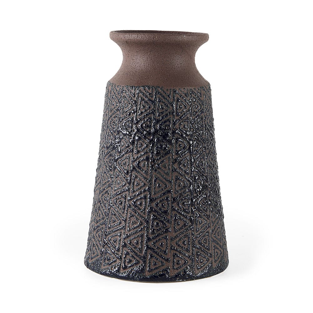 Mercana - Sefina III Large Brown/Black Patterned Ceramic Vase - 68015 view 1
