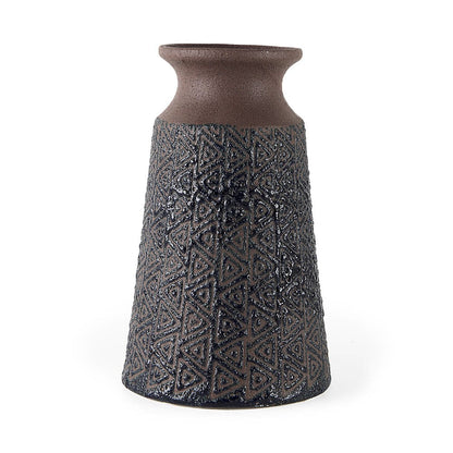 Mercana - Sefina III Large Brown/Black Patterned Ceramic Vase - 68015 view 1