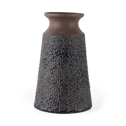 Mercana - Sefina III Large Brown/Black Patterned Ceramic Vase - 68015 view 1