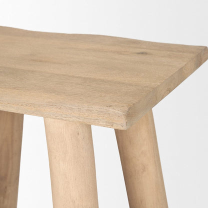 Mercana - Sekou Light Brown Short Wooden Craftsman Stool - 70782_CLOSEOUT view 6