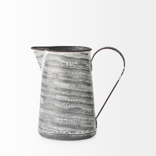 Mercana - Serena I 8H Small Gray/White Textured Metal Jug - 68058_CLOSEOUT view 2