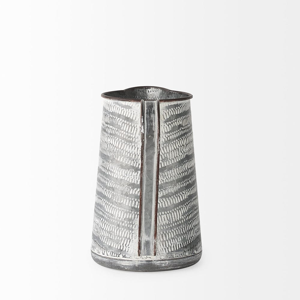 Mercana - Serena I 8H Small Gray/White Textured Metal Jug - 68058_CLOSEOUT view 4