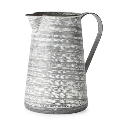 Mercana - Serena II 11.2H Large Gray/White Textured Metal Jug - 68059_CLOSEOUT view 1