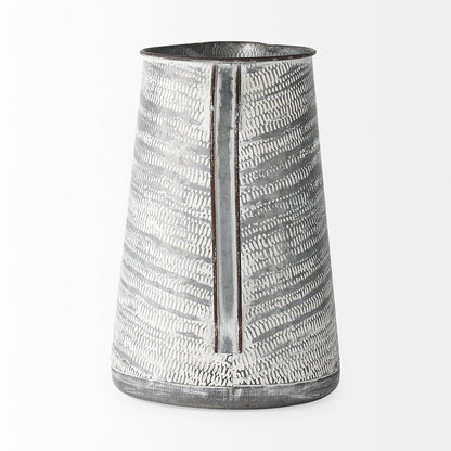 Mercana - Serena II 11.2H Large Gray/White Textured Metal Jug - 68059_CLOSEOUT view 4