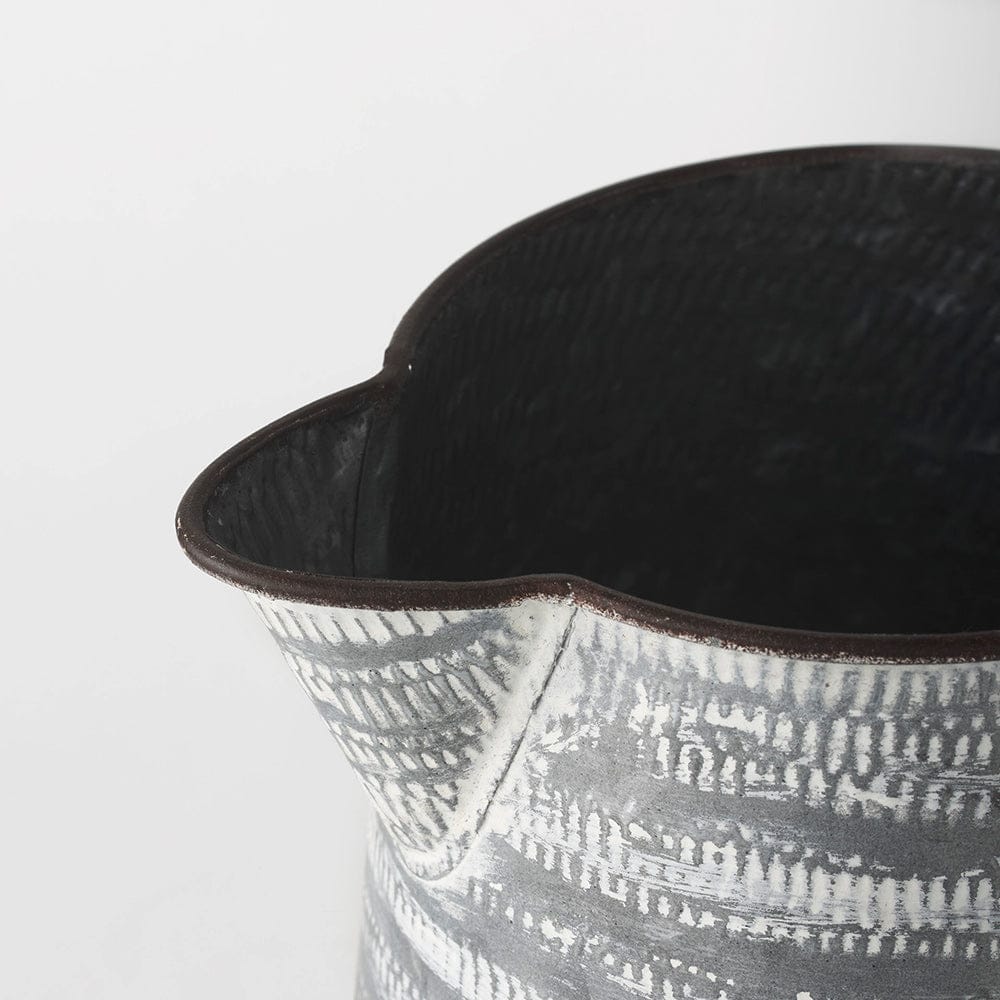 Mercana - Serena II 11.2H Large Gray/White Textured Metal Jug - 68059_CLOSEOUT view 6