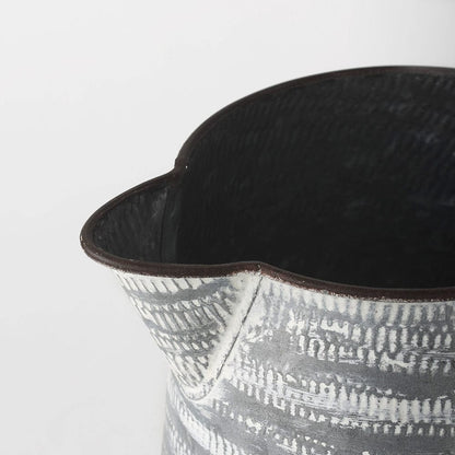 Mercana - Serena II 11.2H Large Gray/White Textured Metal Jug - 68059_CLOSEOUT view 6