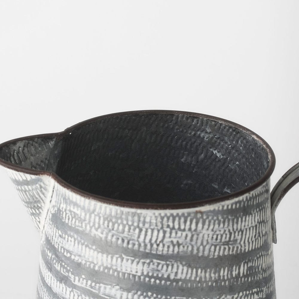 Mercana - Serena II 11.2H Large Gray/White Textured Metal Jug - 68059_CLOSEOUT view 7