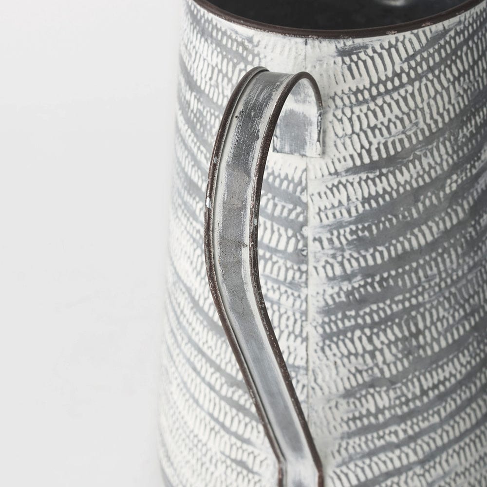 Mercana - Serena II 11.2H Large Gray/White Textured Metal Jug - 68059_CLOSEOUT view 8